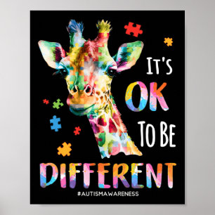 Autism Awareness Women Kid Its Ok To Be Different  Poster