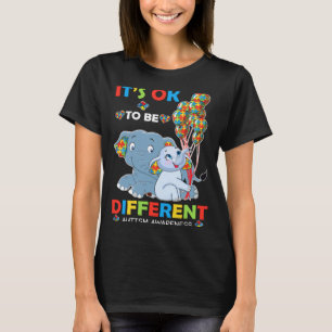 Autism Awareness Women Kid Its Ok To Be Different T-Shirt