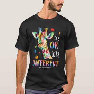 Autism Awareness Women Kid Its Ok To Be Different  T-Shirt
