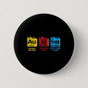 Autism Awareness Women Men Kids Elements Periodic 6 Cm Round Badge