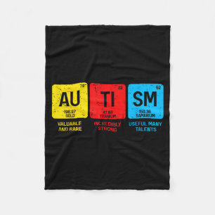 Autism awareness women men kids elements periodic fleece blanket