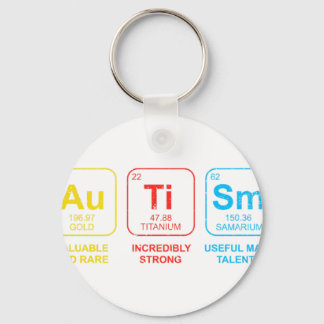 Autism Awareness Women Men Kids Elements Periodic Key Ring