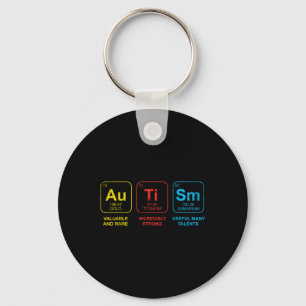 Autism Awareness Women Men Kids Elements Periodic Key Ring