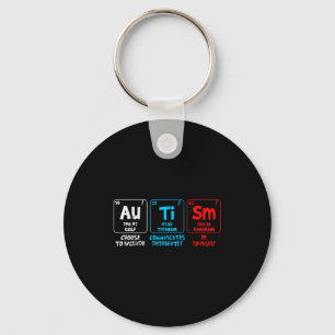 Autism awareness women men kids elements periodic key ring