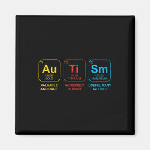 Autism Awareness Women Men Kids Elements Periodic Magnet
