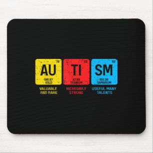 Autism Awareness Women Men Kids Elements Periodic Mouse Pad
