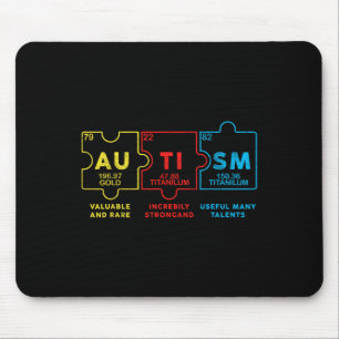 Autism Awareness Women Men Kids Elements Periodic Mouse Pad