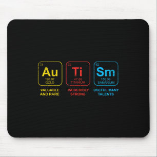 Autism Awareness Women Men Kids Elements Periodic Mouse Pad