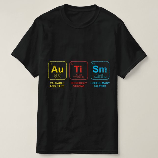 Autism Awareness Women Men Kids Elements Periodic  T-Shirt (Design Front)
