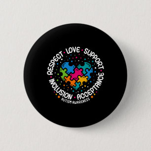 Autism Awareness Women Men Respect Love Support A 6 Cm Round Badge