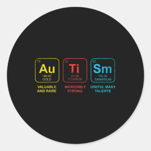 Autism Awareness Women Mom Kids Acceptance Sunflow Classic Round Sticker