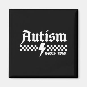 Autism Awareness World Autism Tour Be Kind Puzzle Magnet