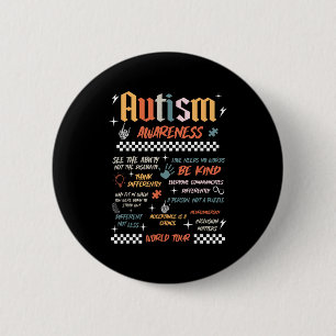 Autism Awareness World Tour Be Kind Acceptance Is 6 Cm Round Badge