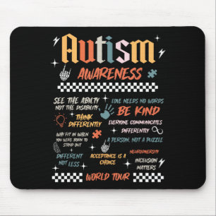 Autism Awareness World Tour Be Kind Acceptance Is  Mouse Pad