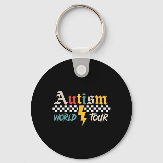 Autism Awareness World Tour Be Kind Quotes 2 Side Key Ring (Front)