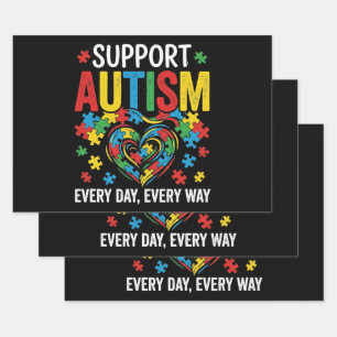 Autism awareness wrapping paper sheet