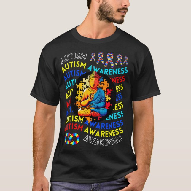 Autism Awareness Zen Decor For Teacher Autism Budd T-Shirt (Front)