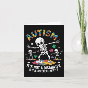 Autism Awereness - Skeleton Dabbing Autistic Kids  Card