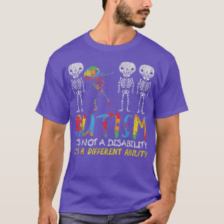 Autism Awerness Skeleton Dabbing Autistic  T-Shirt