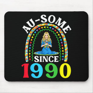Autism Awesome Ausome Since 1990 Happy 36th Birthd Mouse Pad