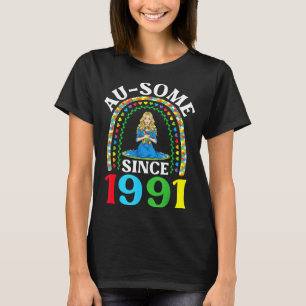 Autism Awesome Ausome Since 1991 Happy 35th Birthd T-Shirt