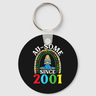 Autism Awesome Ausome Since 2001 Happy 25th Birthd Key Ring