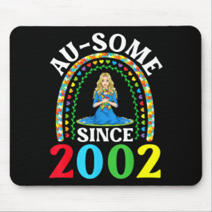 Autism Awesome Ausome Since 2002 Happy 24th Birthd Mouse Pad