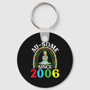 Autism Awesome Ausome Since 2006 Happy 20th Birthd Key Ring