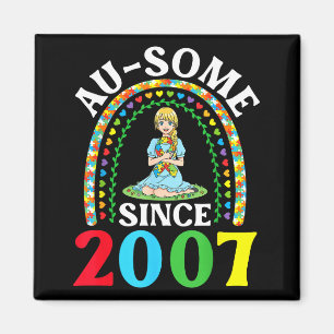 Autism Awesome Ausome Since 2007 Happy 19th Birthd Magnet