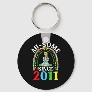 Autism Awesome Ausome Since 2011 Happy 15th Birthd Key Ring