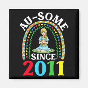Autism Awesome Ausome Since 2011 Happy 15th Birthd Magnet