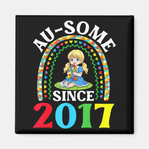 Autism Awesome Ausome Since 2017 Awareness 9th Bir Magnet