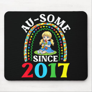 Autism awesome ausome since 2017 awareness 9th mouse pad