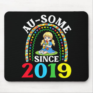 Autism Awesome Ausome Since 2019 Awareness 7th Bir Mouse Pad