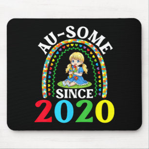 Autism Awesome Ausome Since 2020 Awareness 6th Bir Mouse Pad