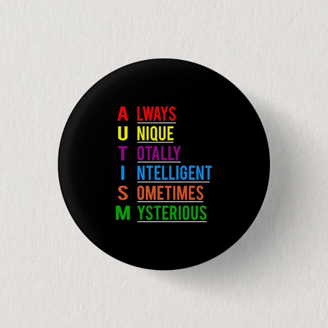 Autism Awesome Unique 3 Cm Round Badge (Front)