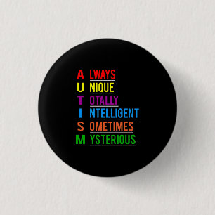 Autism Awesome Unique 3 Cm Round Badge