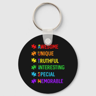 Autism Awesome Unique Special Autism Awareness Mon Key Ring