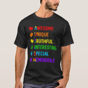 Autism Awesome Unique Special Boys Kids Autism Awa T-Shirt