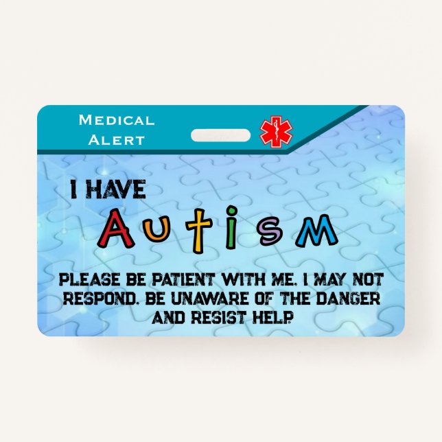 Autism Badge ID Badge (Front)