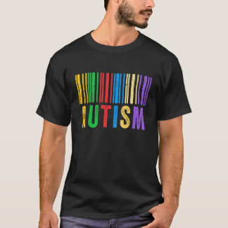 Autism Barcode Autism Awareness Dad Mum Kids Autis T-Shirt