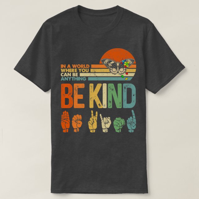 Autism be kind retro vintage TTA T-Shirt (Design Front)