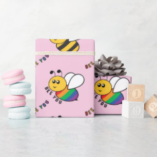 Autism Be You Colorful Bee Cute Sweet Pink Gift Wrapping Paper