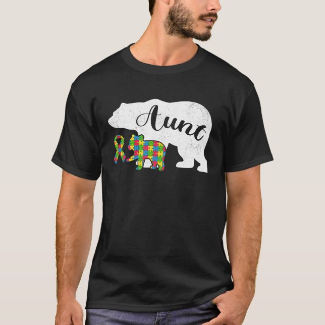 Autism Bear Aunt  Women's Autism Awareness Aunties T-Shirt (Front)