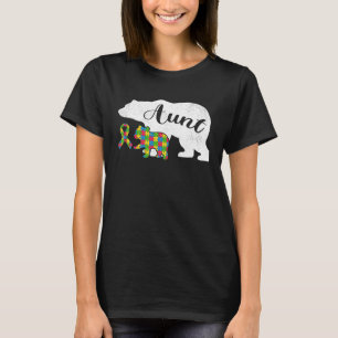 Autism Bear Aunt Women's Autism Awareness Aunties T-Shirt