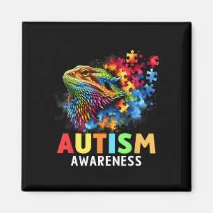 Autism Bearded Dragon Autistic Autism Awareness Co Magnet