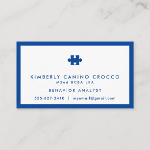 Autism Behavior Analyst Business Card