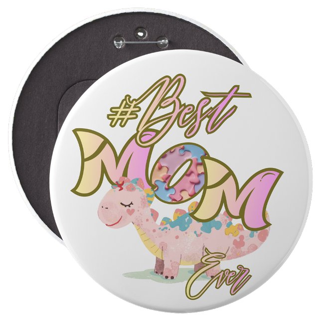 Autism Best Mum Ever Pin Button  (Autism Best Mom Ever Pin Button)
