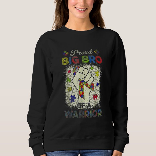 Autism Big Bro Of Autism Awareness Warrior Puzzle  Sweatshirt (Front)