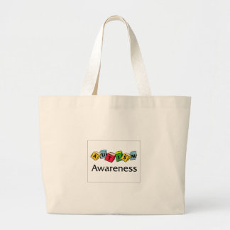 Autism Blocks Large Tote Bag